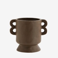 STONEWARE VASE DARK BROWN 19 